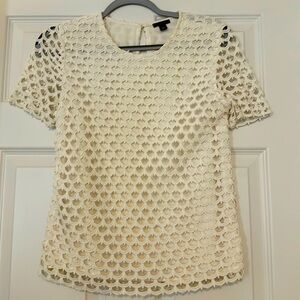 Ann Taylor, XS blouse, off-white, lace